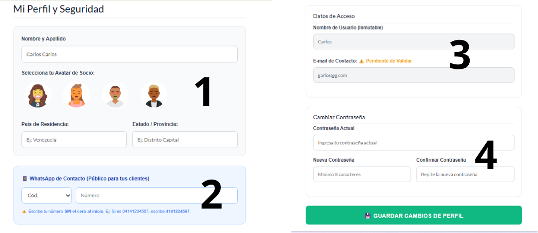 Perfil y Seguridad